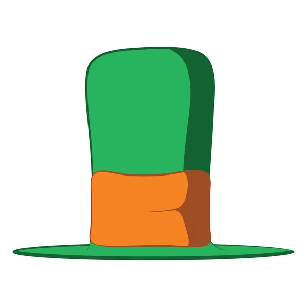 Saint Patricks Day Pyssling Karaktär Leprechaun Grön Hög Hatt Isolerad — Stock vektor