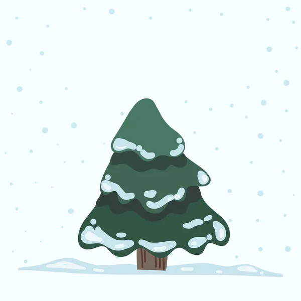 Vector Kerstboom Geïsoleerd Van Achtergrond Sneeuwval Het Vakantieseizoen Kerstmis Nieuwjaar — Stockvector