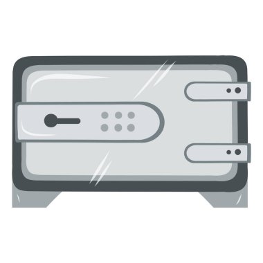 Güvenli dolap ve kasa. Kapalı kasalar izole edildi. Çelik bankacılık kasaları ve kasalar izole vektör illüstrasyon seti.