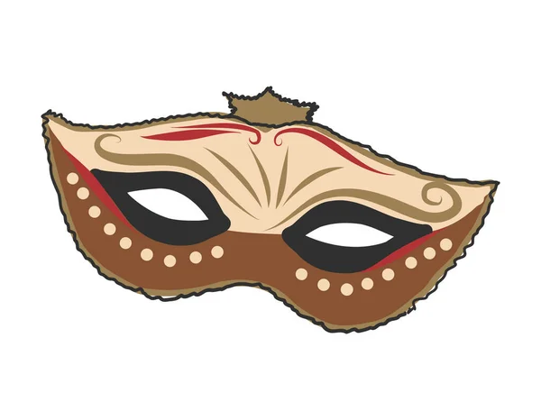 Italian Carnival Face Mask Doodle Vector Traditional Venetian Mardi Gras — Stok Vektör