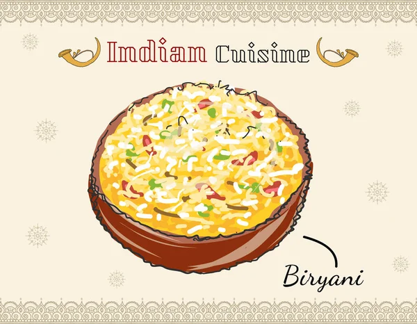 Kyckling Biryani Den Autentiska Indiska Rice Köket Kyckling Biryani Kerala — Stock vektor