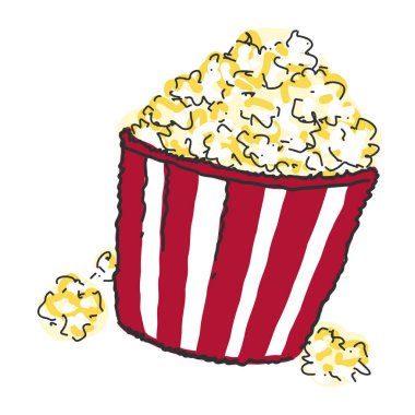 Büyük bir kutu tereyağı ya da peynir patlamış mısır. Atıştırmalık film için mükemmel..