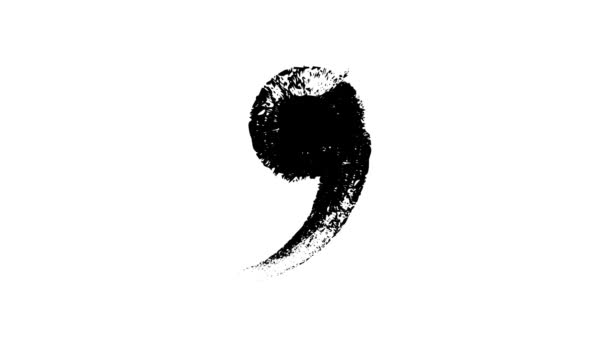 Grunge Comma Sign Wiggle Effect Icoana Neagră Fundal Alb Pentru — Videoclip de stoc