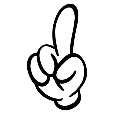 One Hand gesture in Cartoon Style