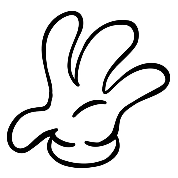 High Five Hand Gesture Cartoon Style — Vetor de Stock