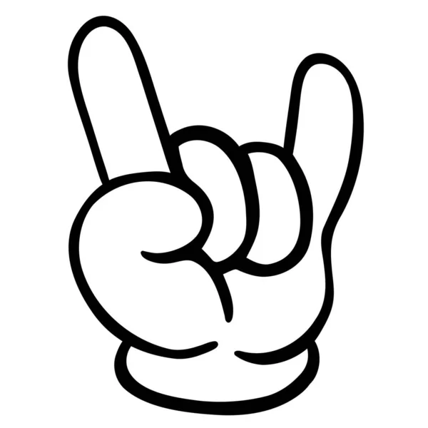 Rock Hand Gesture Cartoon Style —  Vetores de Stock