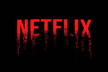 Celadna, Çek Cumhuriyeti - 04.21.2022: Netflix logosunun toza dönüşmesi. Hisse senetlerinin düşmesi, değer kaybı, şirket krizi. Hisse senedi fiyatı düştü.