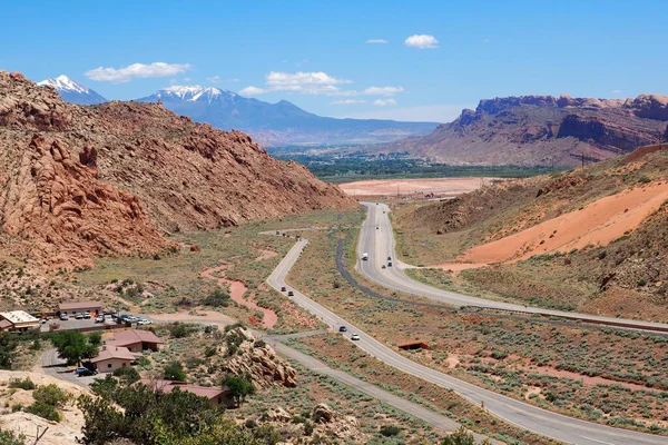 Autopista 191 Los Estados Unidos Las Montañas Sal Extienden Distancia —  Fotos de Stock