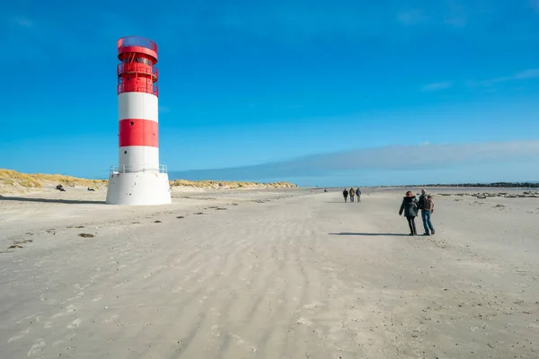 Dune Heligoland Alemania 2022 Gente Caminando Alrededor Del Faro Gran — Foto de Stock
