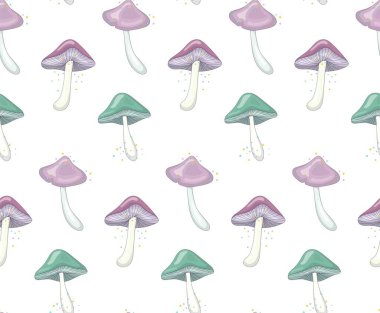 Sihirli mantarlar bembeyaz desenli
