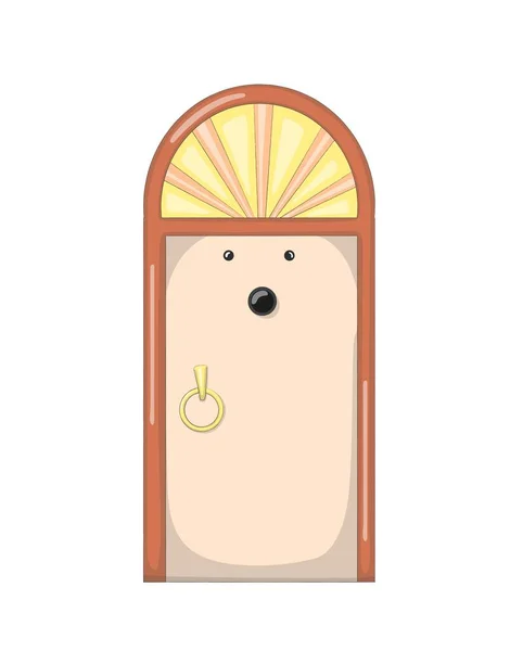 Nice cartoon closed door — Stock Vector