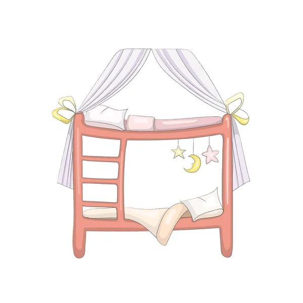귀여운 만화 2 층 침대 — 스톡 벡터