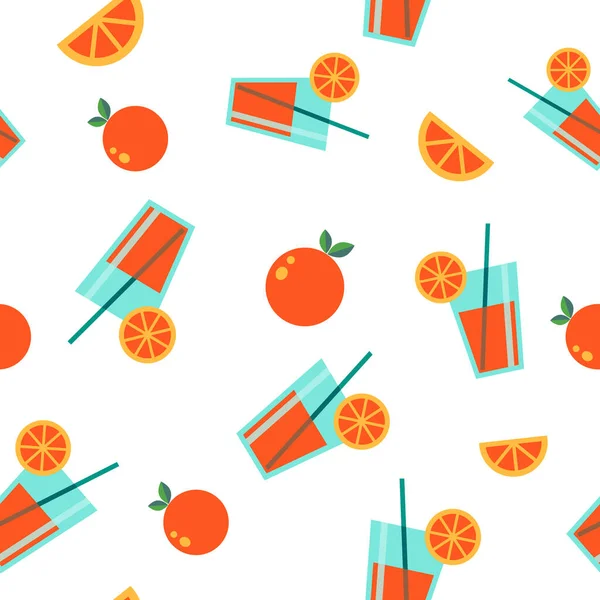 오렌지 오렌지 오렌지 슬라이스 벡터는 추상적 패턴을 스타일로 포장지 반복되는 — 스톡 벡터