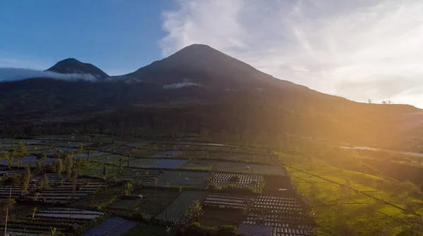 Amanecer Dorado Encantadora Increíble Isla Java Indonesia — Foto de Stock