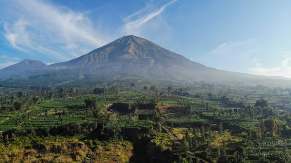 Paisaje Natural Las Laderas Del Monte Sindoro Java Central Indonesia —  Fotos de Stock