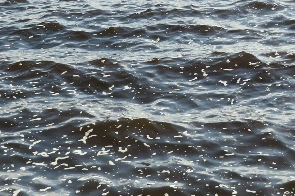 Waves Dark Blue Sea Water Background White Foam — Stock Photo, Image