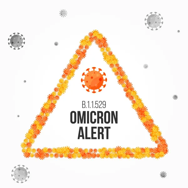 529 Omicron Alarmı Yeni 529 Covid Salgını Who Yeni Virüs — Stok Vektör