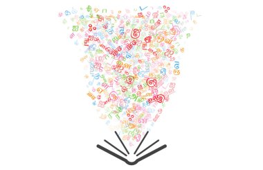 Tamil alfabesinden, betiklerden, harflerden veya düz biçimdeki karakterlerden yapılmış renkli vektör arkaplanı.