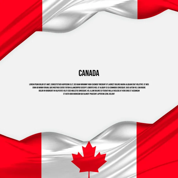 Canada Flag Design Waving Canadian Flag Made Satin Silk Fabric — Vector de stock