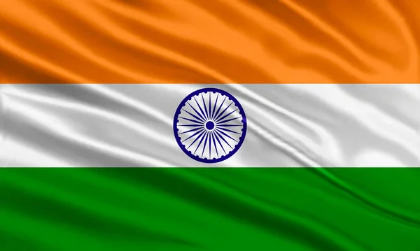 India Flag Design Waving Indian Flag Made Satin Silk Fabric — Stockvector