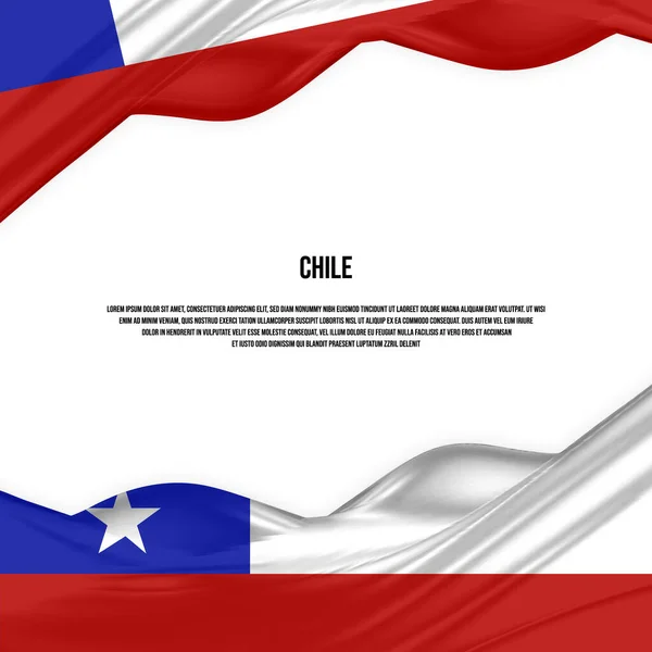 Chile Flag Design Waving Chile Flag Made Satin Silk Fabric — Wektor stockowy