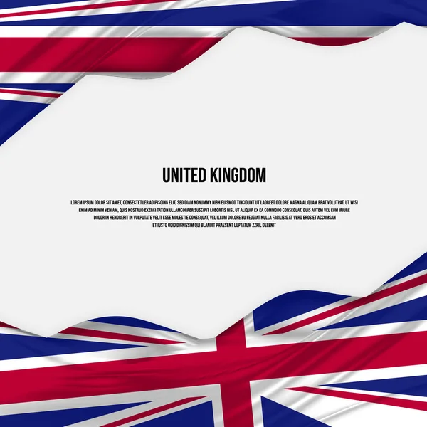 United Kingdom Flag Design Waving England Flag Made Satin Silk — Stockvector