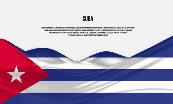 Cuba Flag Design Waving Cuban Flag Made Satin Silk Fabric — Stock vektor