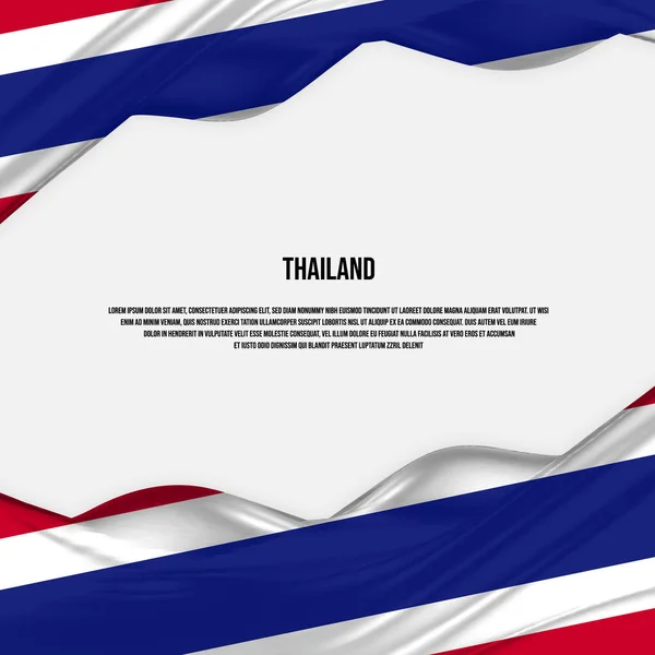 Thailand Flag Design Waving Thai Flag Made Satin Silk Fabric - Stok Vektor