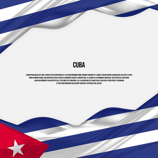 Cuba Flag Design Waving Cuban Flag Made Satin Silk Fabric — Wektor stockowy