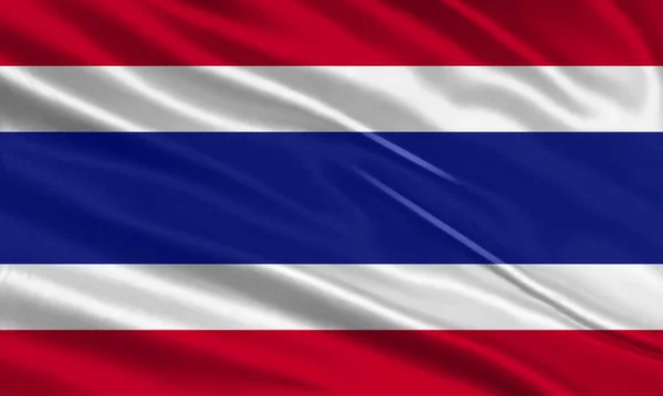 Thailand Flag Design Waving Thai Flag Made Satin Silk Fabric — Vector de stock