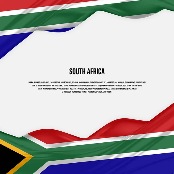 South Africa Flag Design Waving South African Flag Made Satin — Image vectorielle