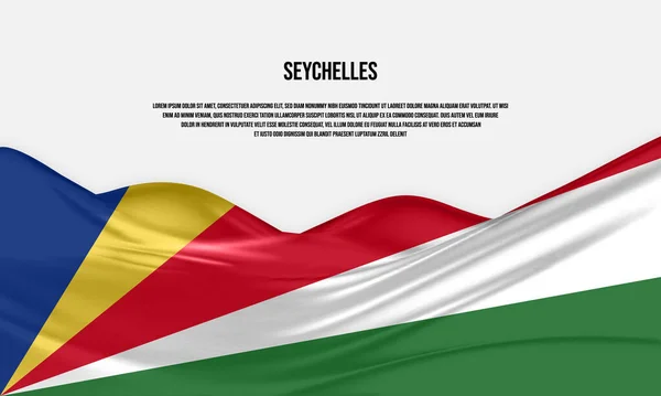 Seychelles Flag Design Waving Seychelles Flag Made Satin Silk Fabric — Image vectorielle