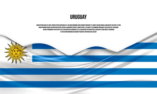 Uruguay Flagga Design Vifta Uruguay Flagga Tillverkad Satin Eller Silke — Stock vektor