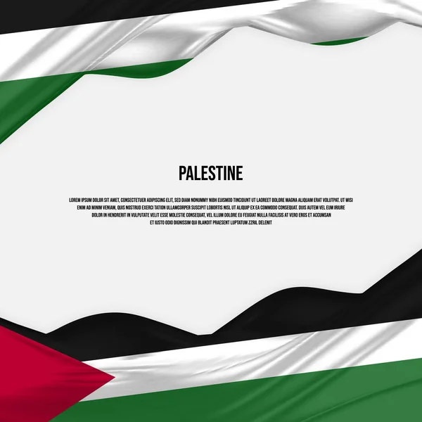 Disegno Della Bandiera Palestinese Sventola Bandiera Palestinese Raso Tessuto Seta — Vettoriale Stock