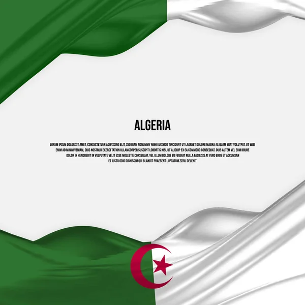 Drapeau Algérie Design Drapeau Algérien Satin Soie Illustration Vectorielle — Image vectorielle