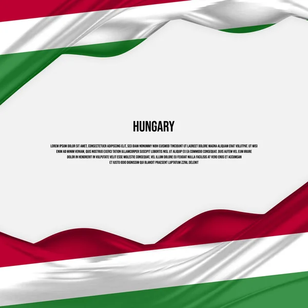 Magyarország Zászlótervezés Magyar Zászló Lobogtatása Selyemből Vagy Selyemszövetből Vektorillusztráció — Stock Vector