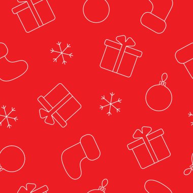 Sevimli kırmızı Noel pürüzsüz desen