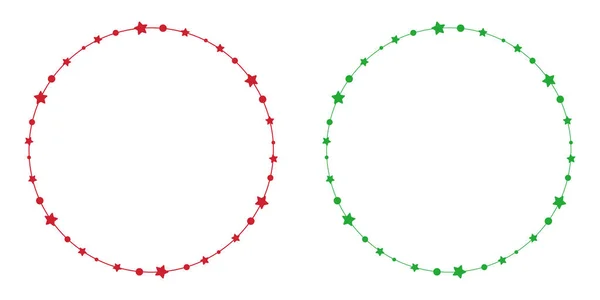 Söt tecknad cirkel jul vektor stjärna ramar Royaltyfria illustrationer