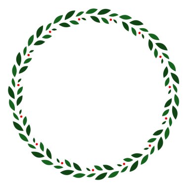 Yeşil yaprak ve böğürtlen yuvarlak çerçeve