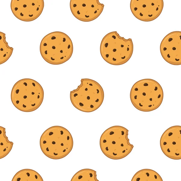 Dessin Animé Biscuits Chocolat Motif Sans Couture — Image vectorielle