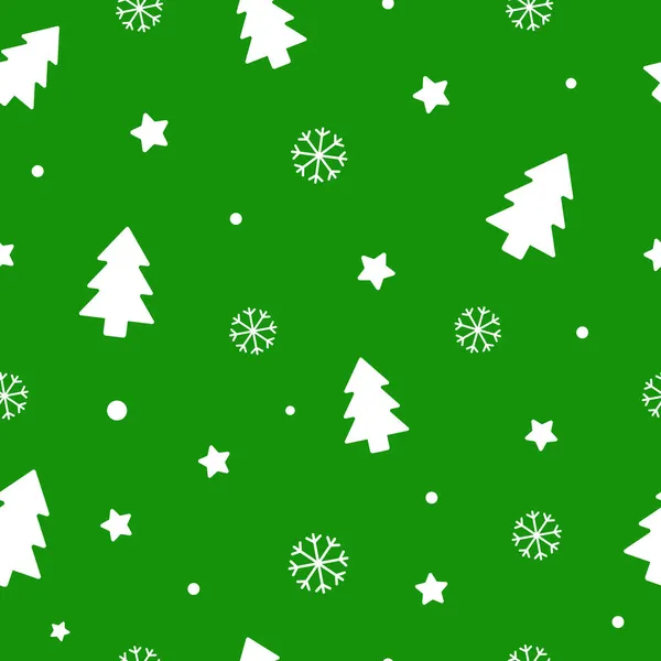 Köknar ağaçlarıyla basit, pürüzsüz bir Noel deseni — Stok Vektör