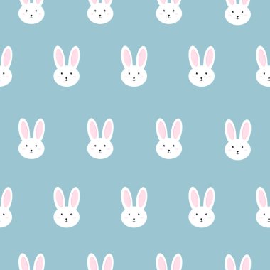 Beyaz tavşan desenli şirin bir çizgi film.