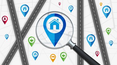 Konsept aranıyor. GPS harita ağı