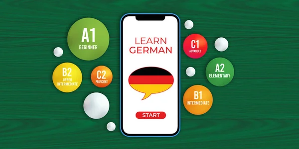 Englisches App Konzept Lernen — Stockfoto