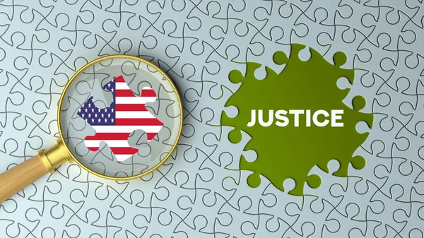 Koncepcja Flagi Narodowej Sprawiedliwości — Zdjęcie stockowe