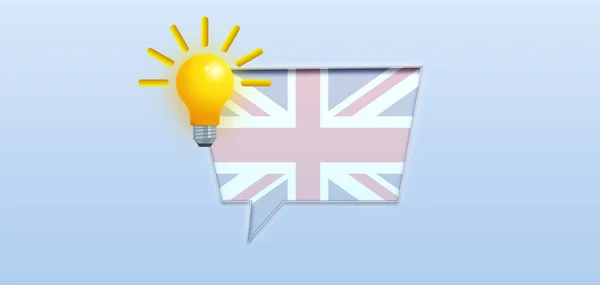 Brytyjska Flaga Koncepcja Żarówki — Zdjęcie stockowe