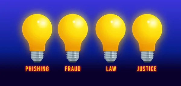 Лампочка Мошенничество Концепция Закона — стоковое фото