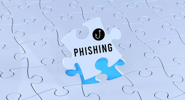 Puzzle Oszustwa Phishing Koncepcja — Zdjęcie stockowe