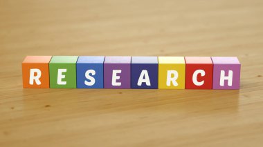 Ahşap masa ve araştırma konsepti