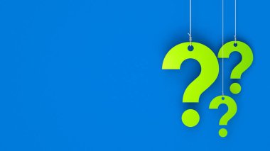 3d soru işaretleri ve soyut arkaplan